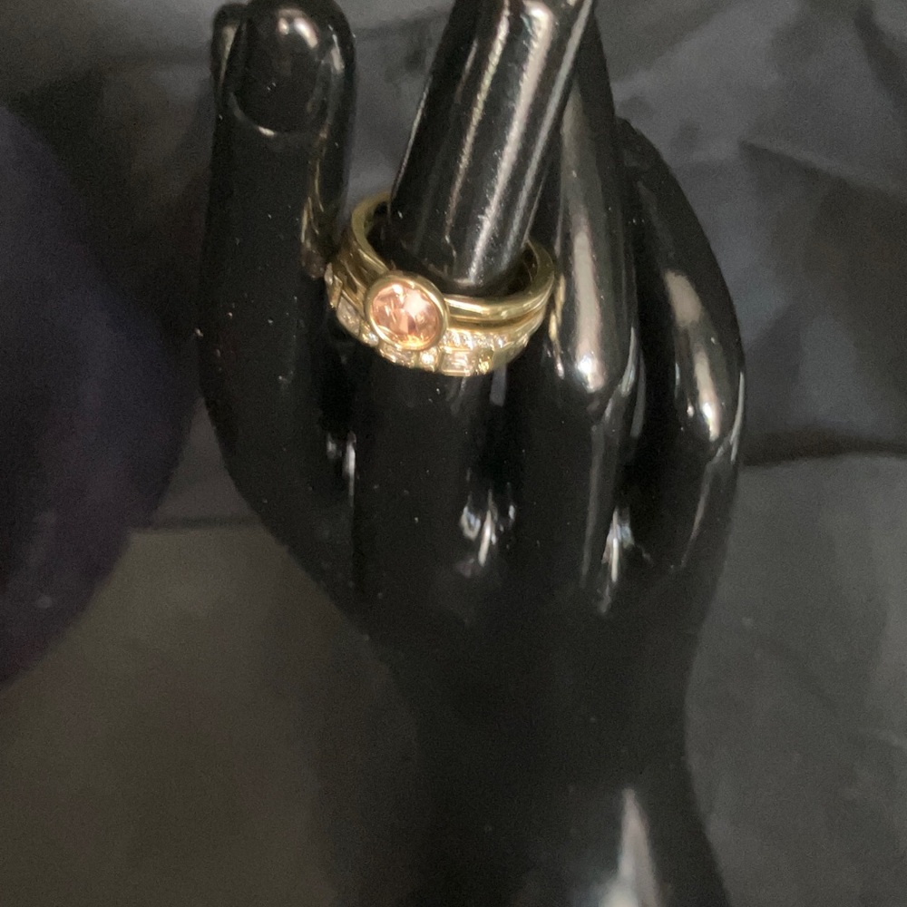 Gold Ring with Pink Gemstone